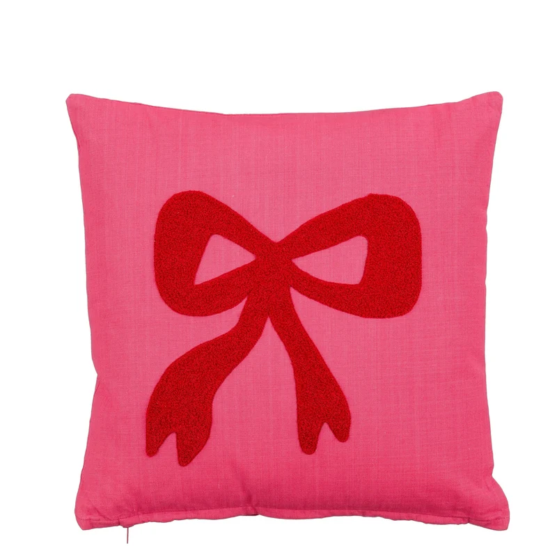 Kussen strik fuchsia - l45xb45xh10cm