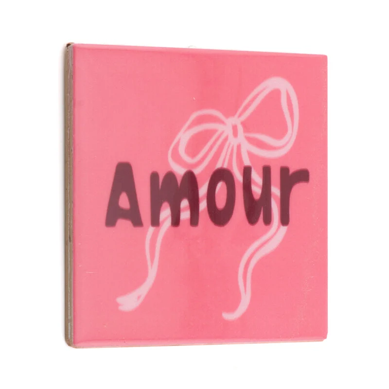 Tegeltje amour - keramiek 10,5x10,5x0,5cm