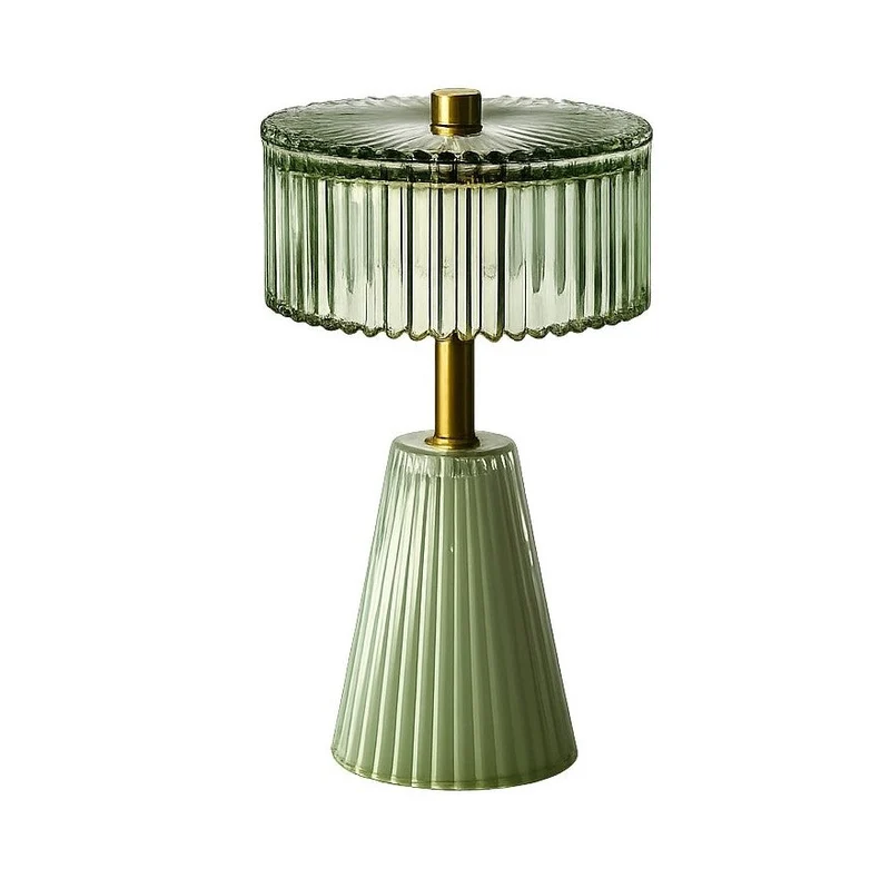 Ledlamp Nola S groen glas 11x11x16,5cm