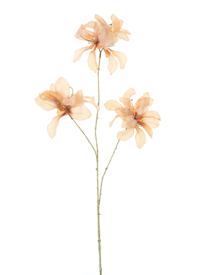Shimmer iridescent bauhinia spray peach 96cm