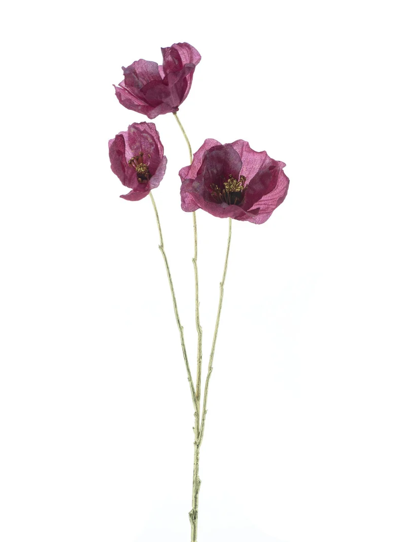Shimmer iridescent poppy spray fucsia 90cm