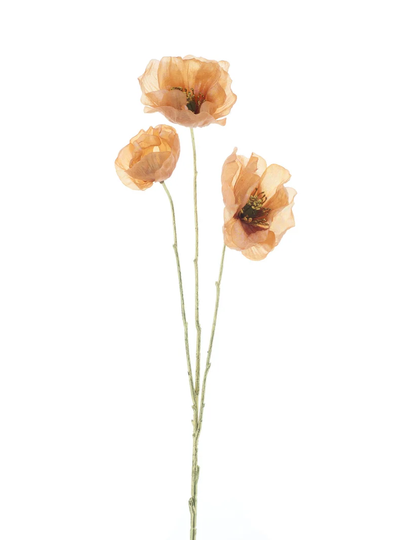 Shimmer iridescent poppy spray peach 90cm
