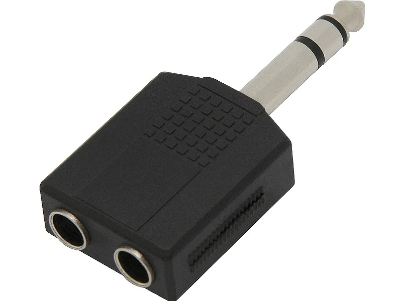Jack verloopstekker 6.3mm - Male naar 2x female