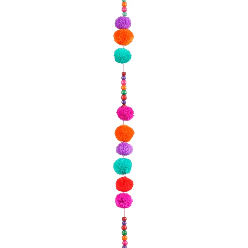 Slinger pom pon meerkleurig - h180xd4cm