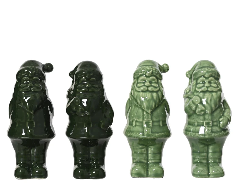 Kerstman dolomiet 4 assortie Groen D10 H25cm