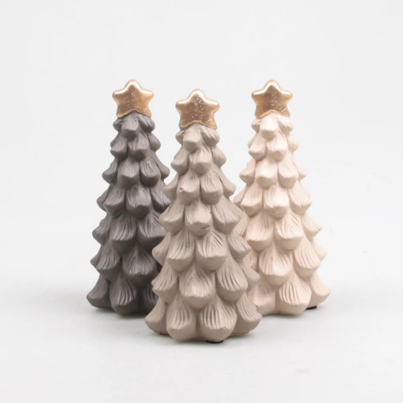 KERSTBOOM 10.5X10.5X21 CM 3 KLEUREN ASSORTIE PASTEL