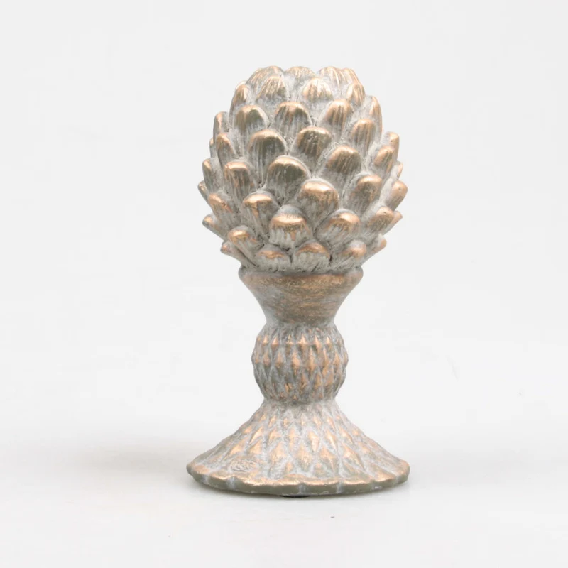 KANDELAAR DENNENAPPEL 9X9X16 CM 2 KLEUREN ASSORTIE METAL