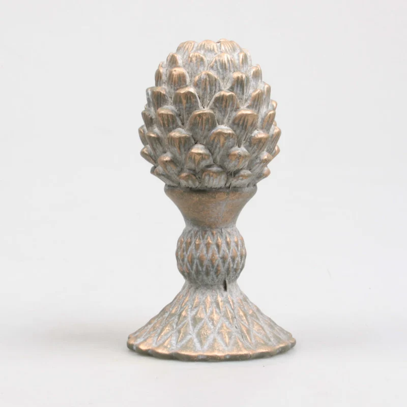 KANDELAAR DENNENAPPEL 10.5X10.5X18.3 CM 2 KLEUREN ASSORTIE METAL