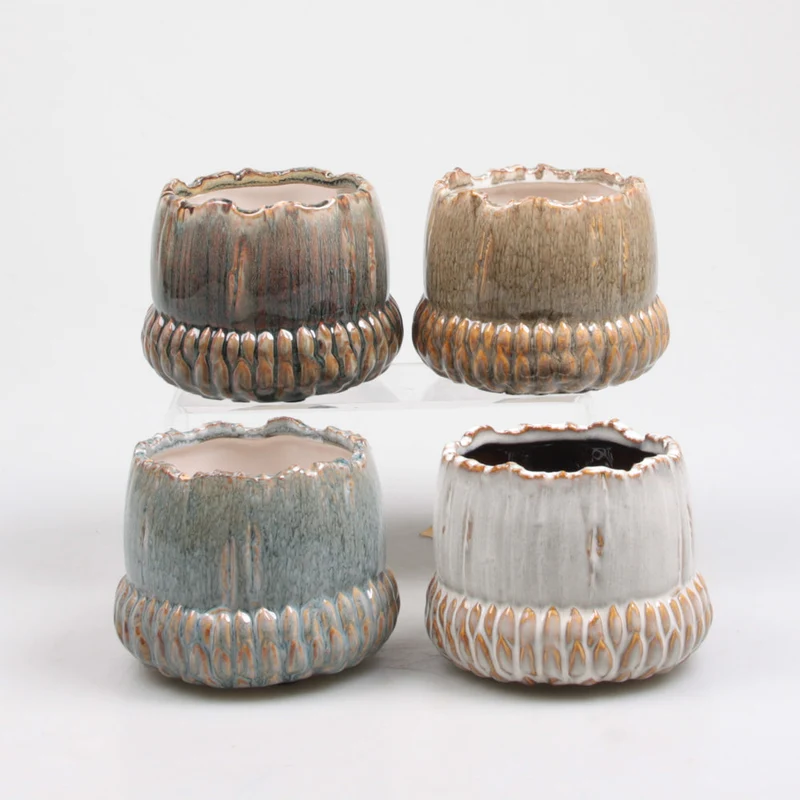 BLOEMPOT 14.5X14.5X11.8 CM 4 KLEUREN ASSORTIE