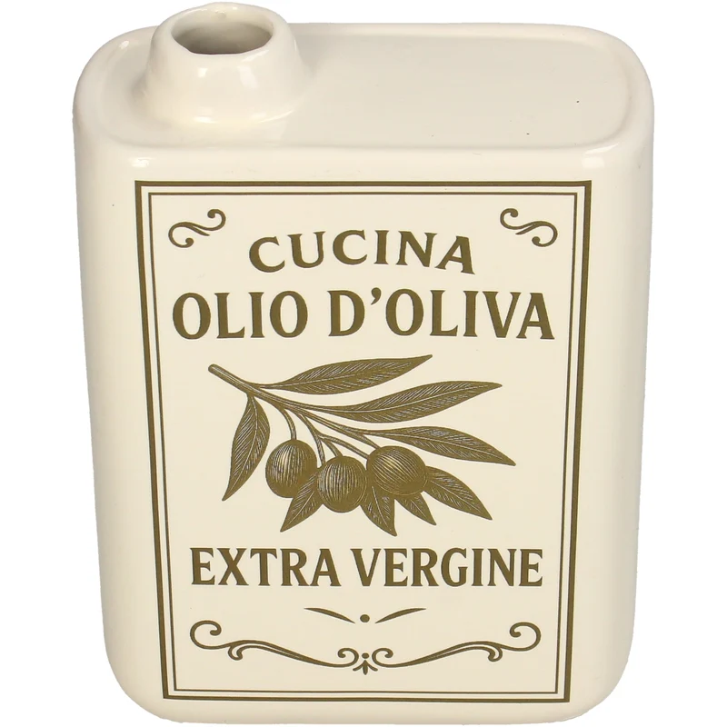 Vase Olio d'Oliva Fine Earthenware Ivory 13x5.5x17cm