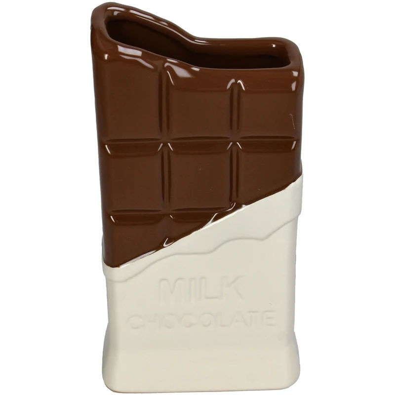 Vase Milk Chocolate Fine Earthenware Brown 10.3x5.3x20cm