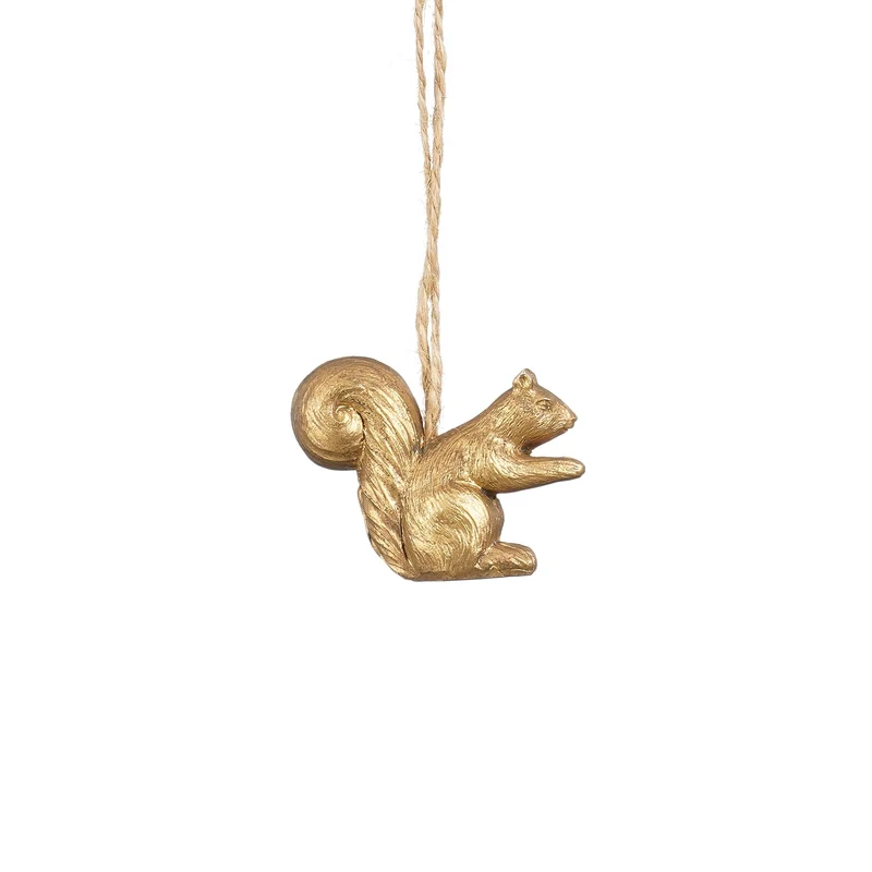 Ornament eekhoorn goud - l5,5xb2xh4,5cm