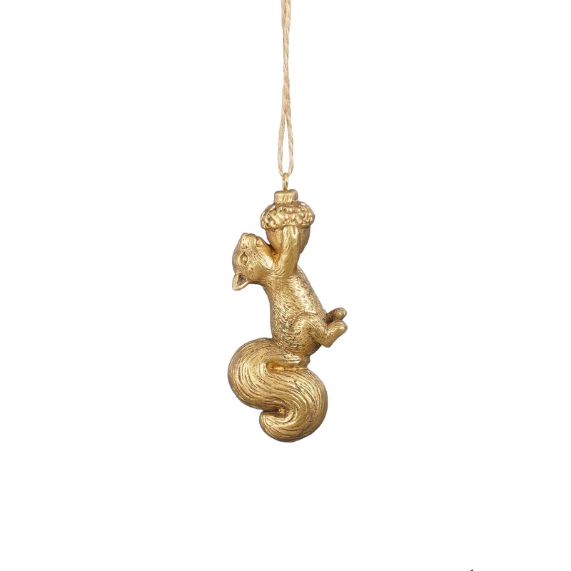 Ornament eekhoorn goud - l4xb2xh8,5cm