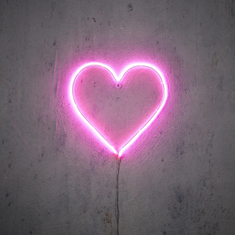 Neon light hart roze led IP44 adapter included RC - l33xb2xh33cm