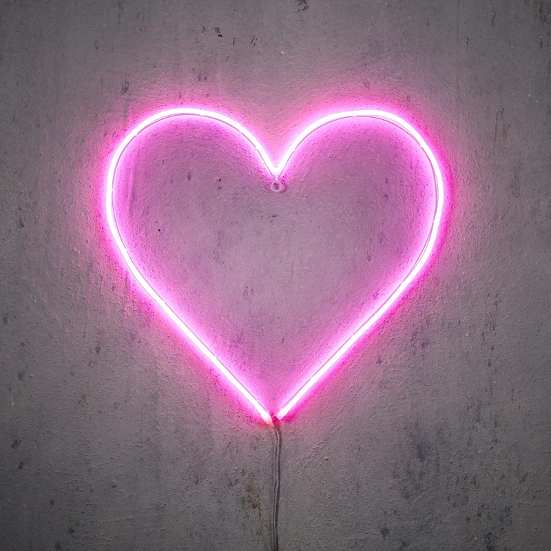 Neon light hart roze led IP44 adapter included RC - l48xb2xh48cm
