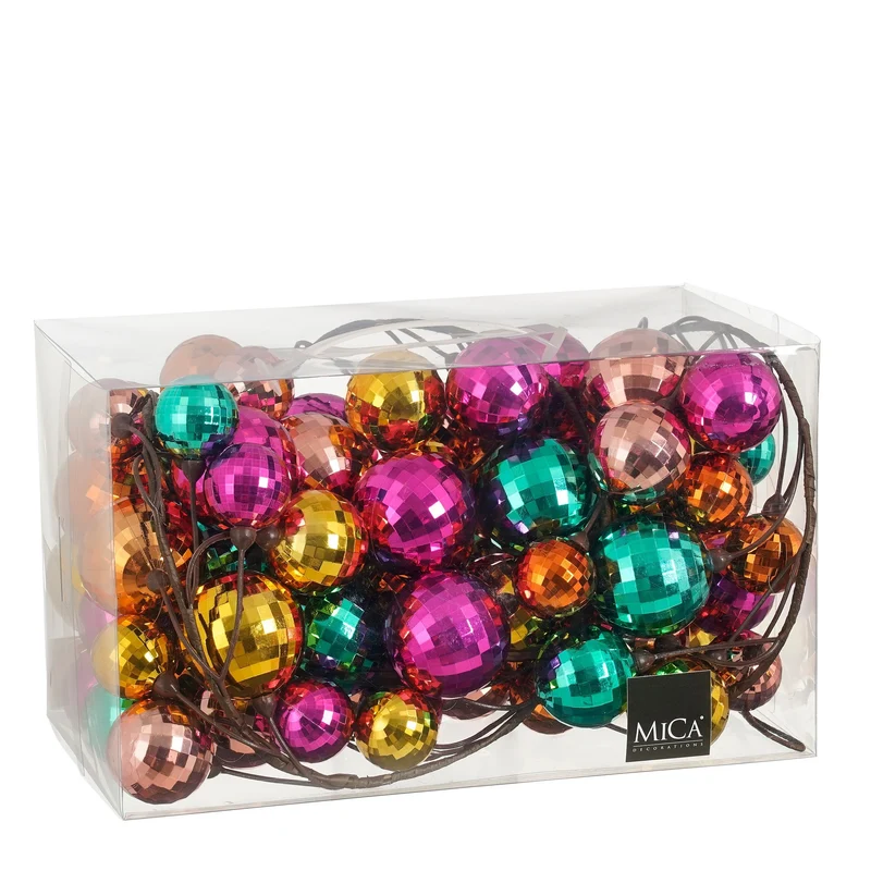 Slinger meerkleurig - l180cm - goud groen roze oranje fuchsia