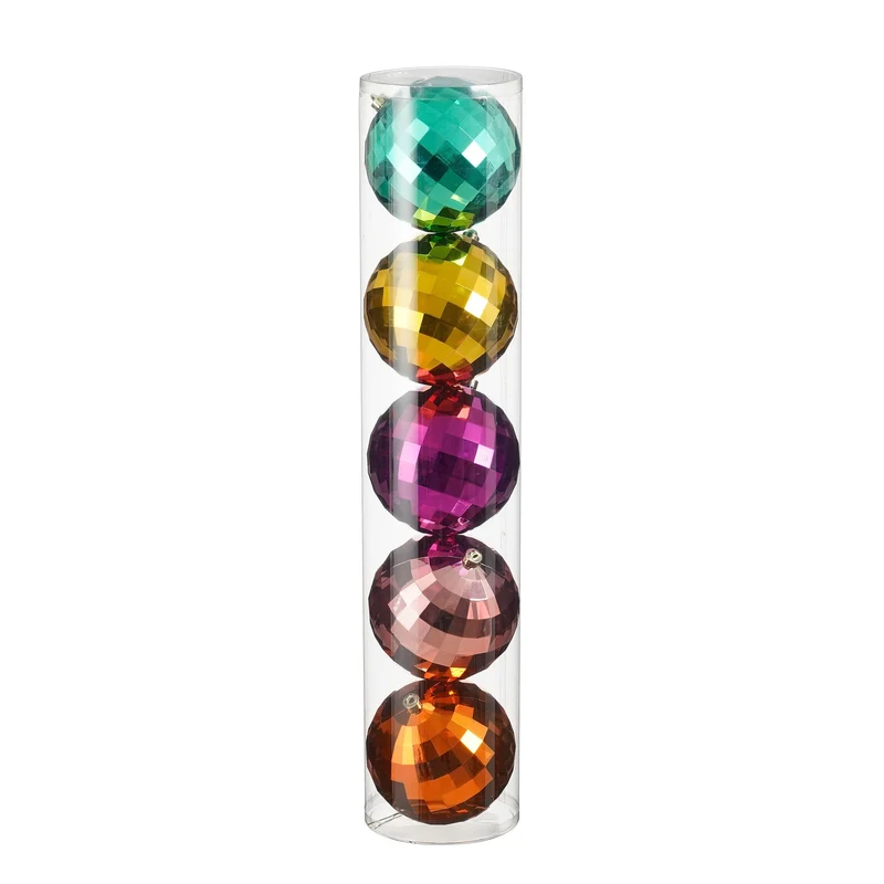 Bal onbreekbaar goud groen roze oranje fuchsia 5 stuks - d20cm
