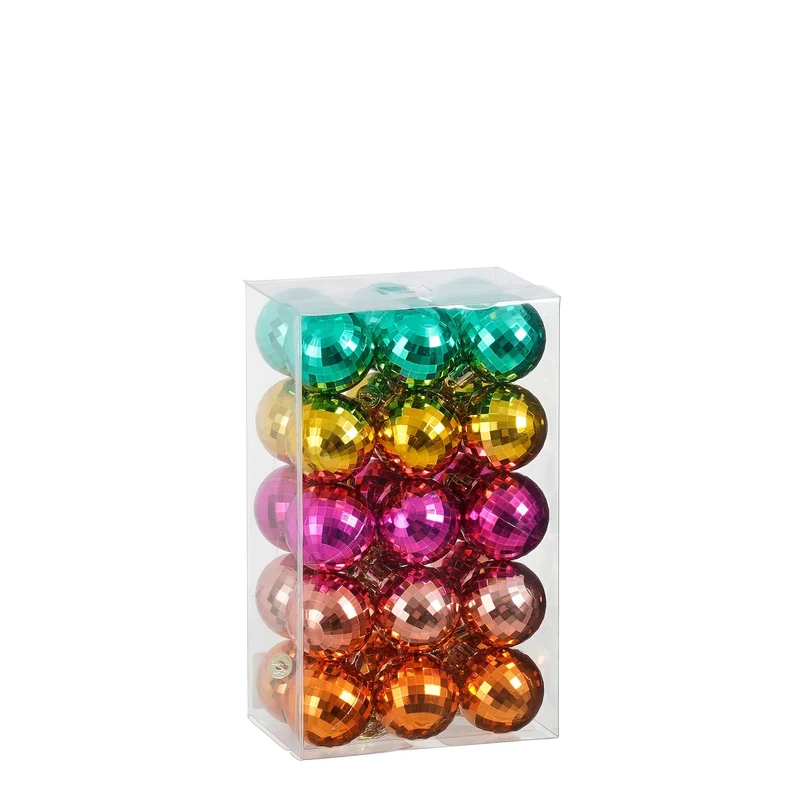 Bal onbreekbaar goud groen roze oranje fuchsia 30 stuks - d4cm