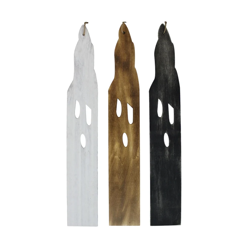 Sign ghost poplar wood with hanger 78x0.6x12cm 3 Mixed FSC 100%