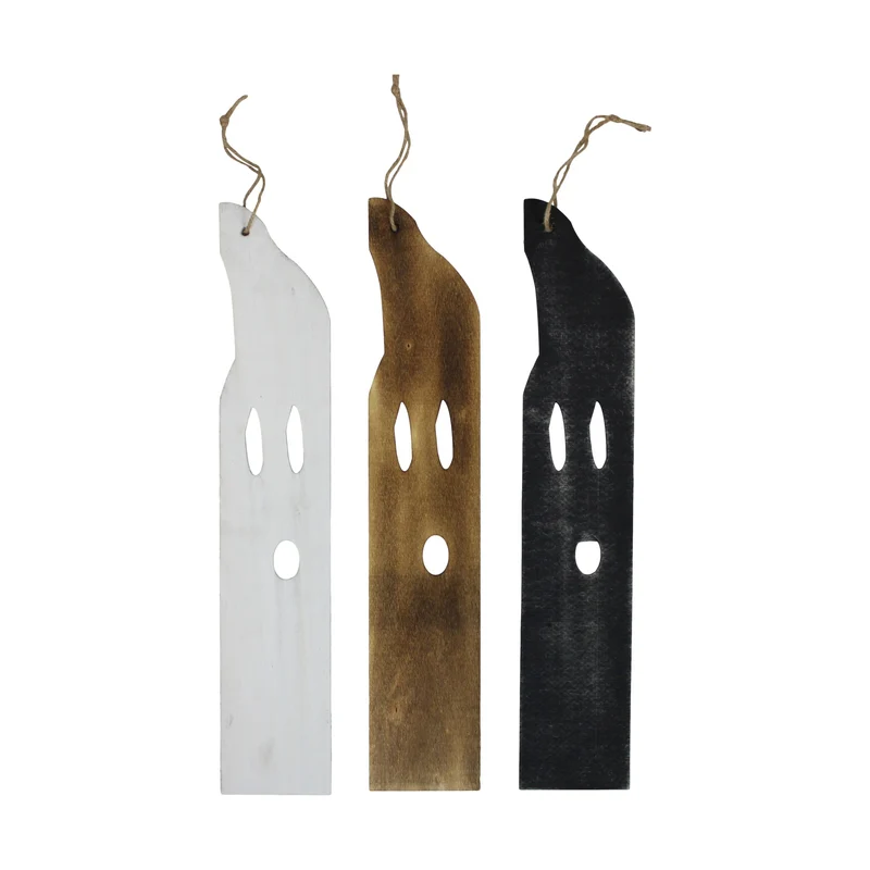Sign ghost poplar wood with hanger 58x0.65x11cm 3 Mixed FSC 100%