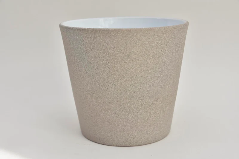 Konische pot sand greige 15 cm serrie 440