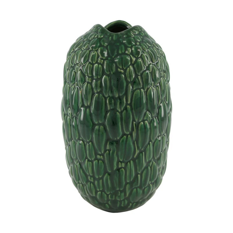 Bottle round ceramic 13x13x23cm Green