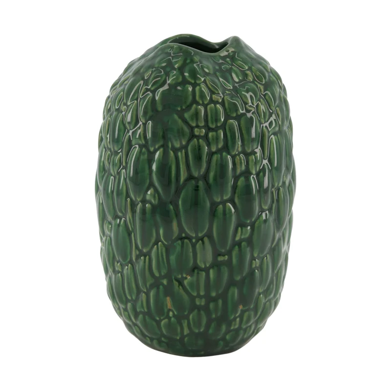 Bottle round ceramic 10x10x16cm Green