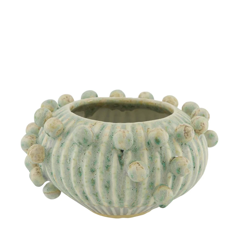 Vase ceramic 21x21x12cm Green Multi