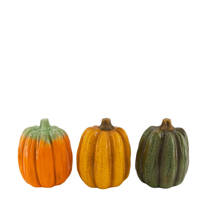 Pumpkin ceramic 13.5x13.5x17cm 3 Mixed