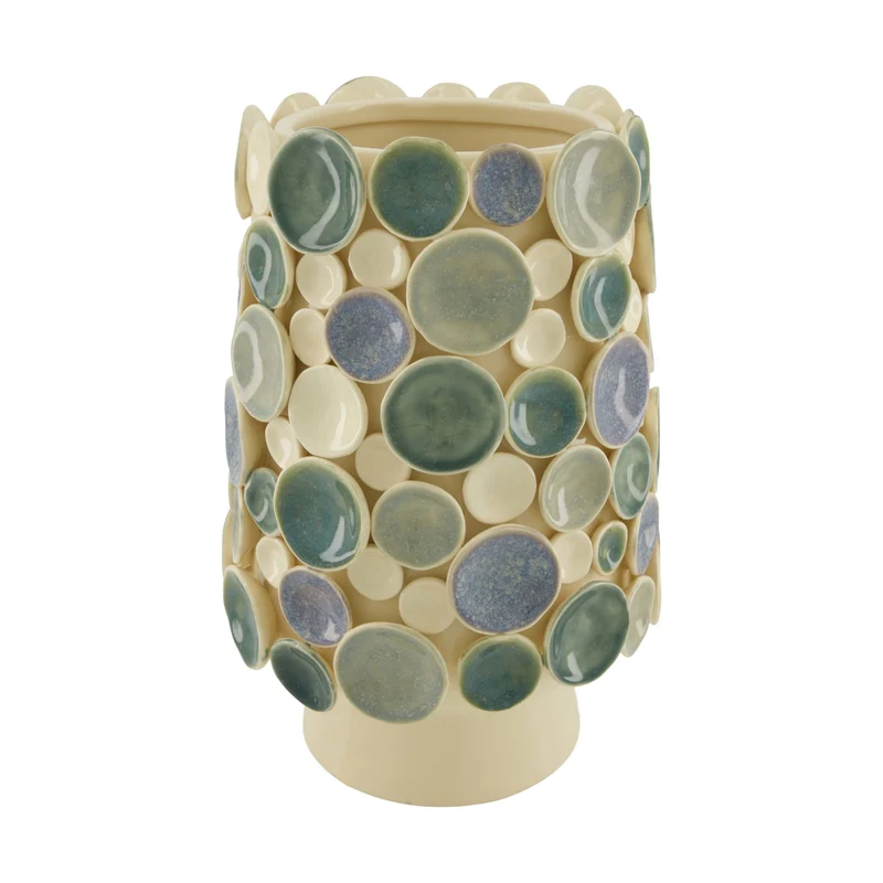 Vase ceramic 23x23x35.5cm White/Blue