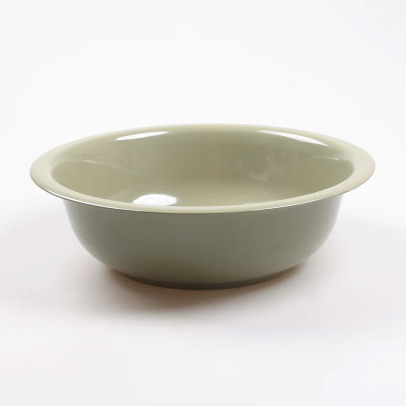 PLANTENSCHAAL L ZINK D32 H9.5 CM OLIJF GROEN