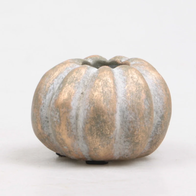 KAARSENSTANDAARD POMPOEN 7.5X7.5X5 CM 2 KLEUREN ASSORTIE METAL