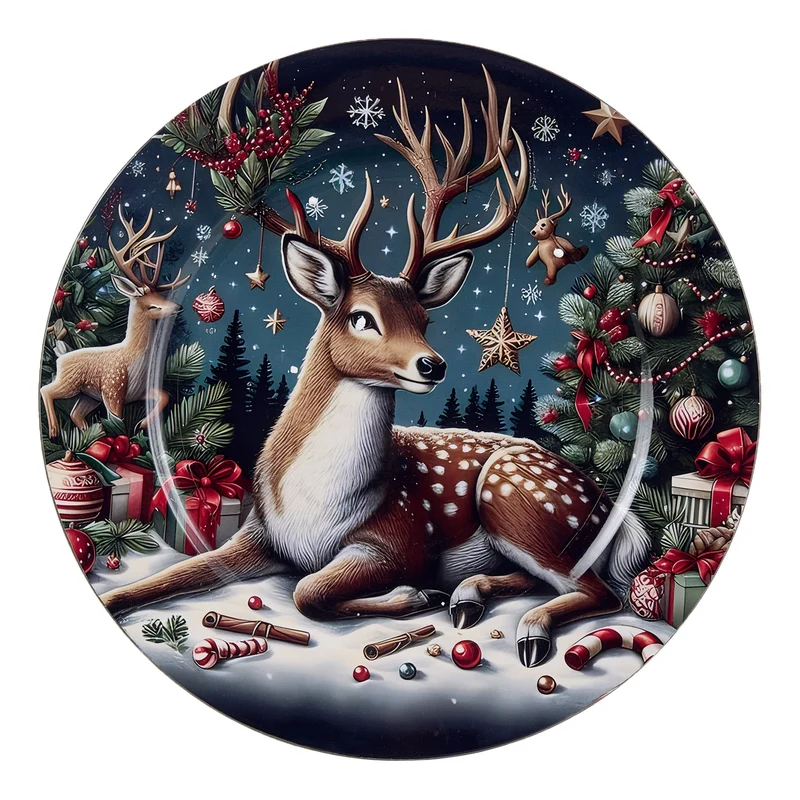 Onderbord melamine rendieren kerst ø 33 CM