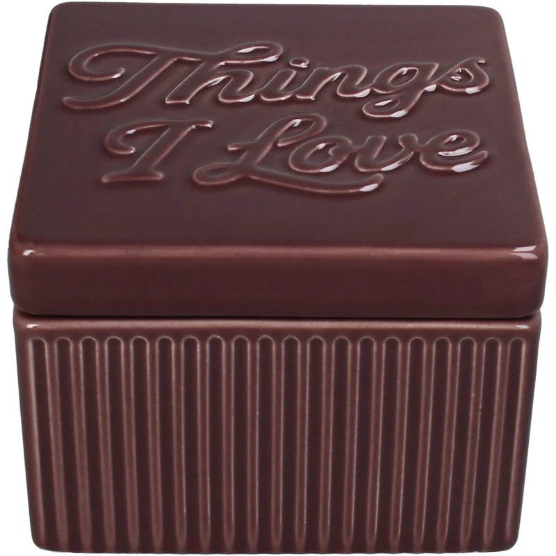 Keepsake Box Things I Love Dolomite Burgundy 12x12x9cm