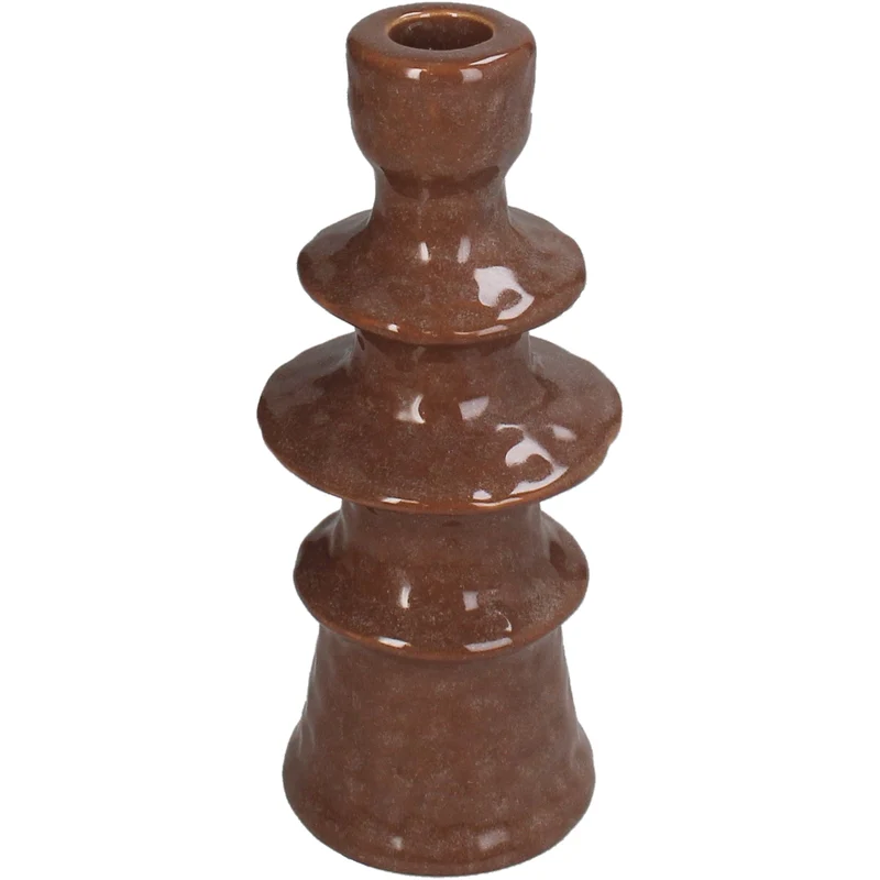 Candle Stick Stoneware Terra 8x8x19cm