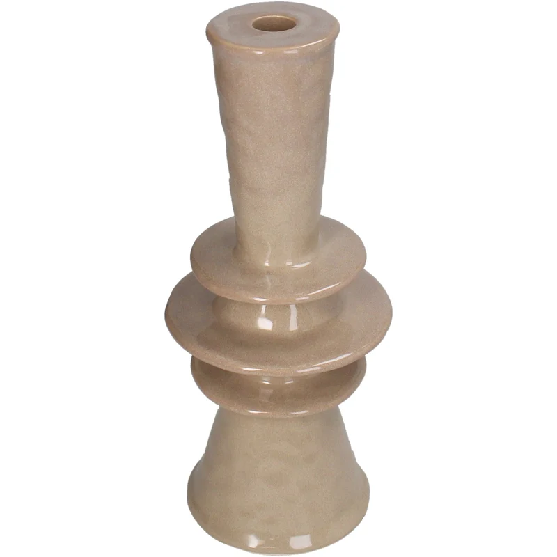 Candle Stick Stoneware Mauve 12.5x12.5x30.5cm