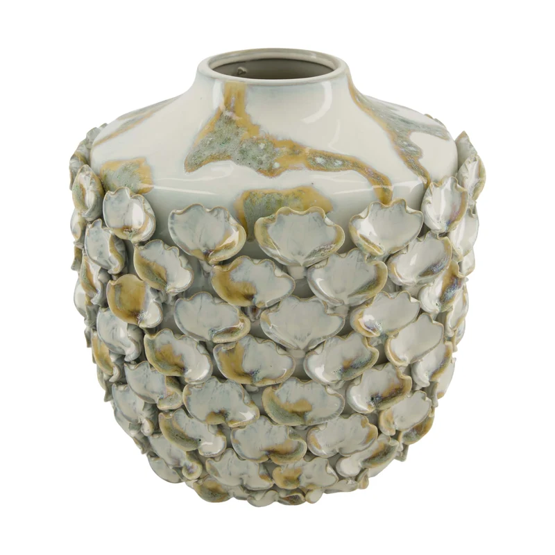 Bottle round ceramic 30.5x30.5x30cm White/Brown