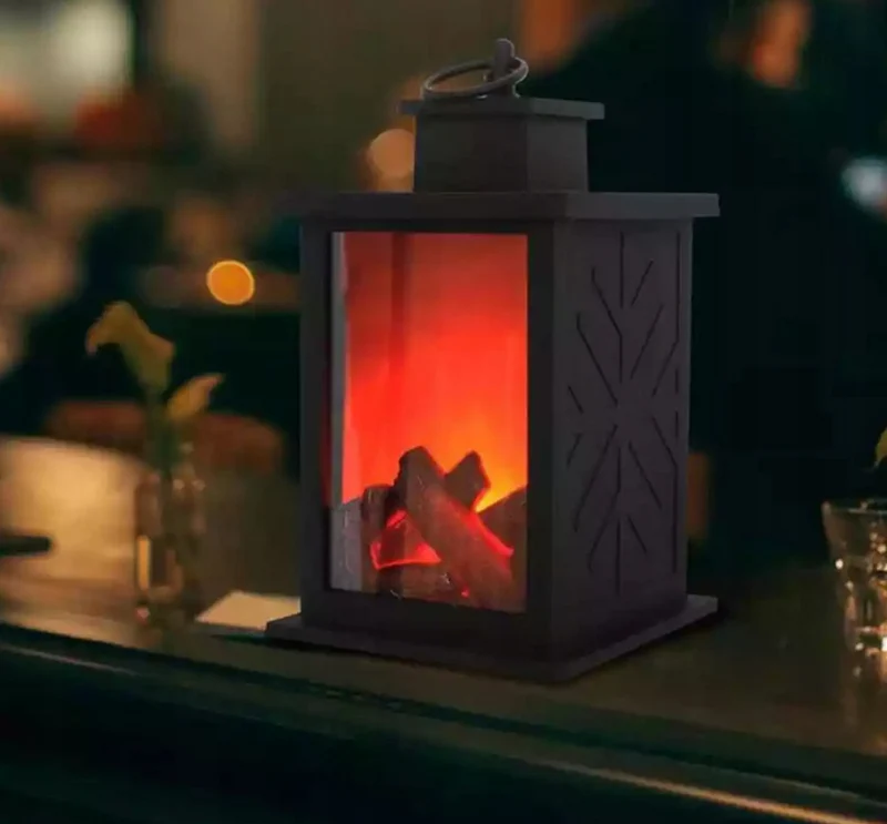 LED lantaarn - Flame effect - Met timer - Op batterijen