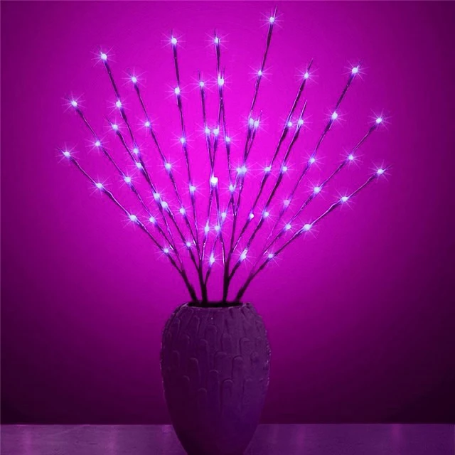 Kerst wilgentakken set - 20 LEDs - Paars