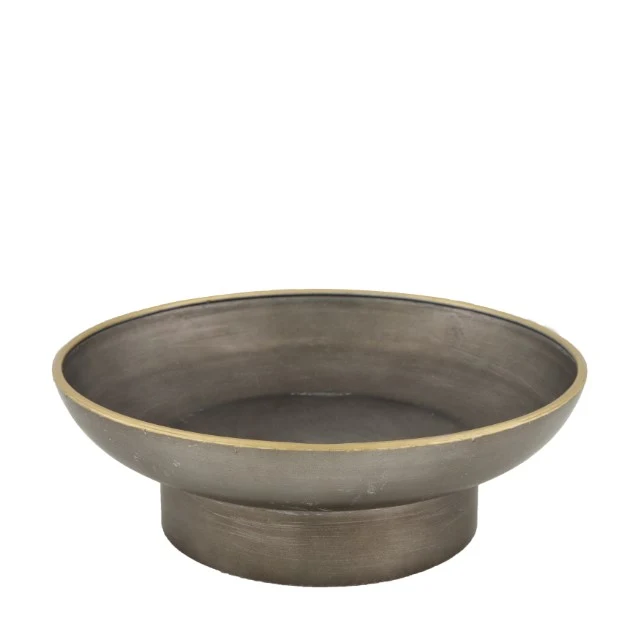 Tray metal Ø28.5x10cm Antique Silver