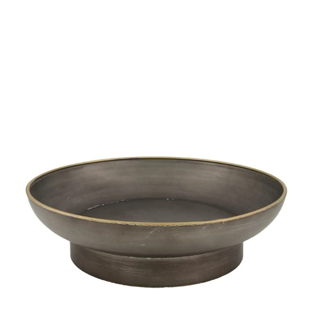 Tray metal Ø38.5x11cm Antique Silver