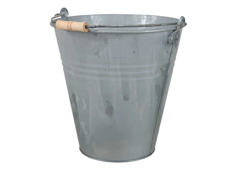 pc. 1 bucket w/handle 12lt. old zinc Ø30x30cm