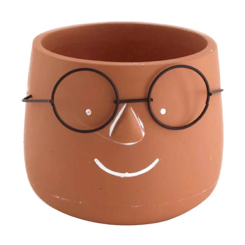 Planter cement Astrid Ø9x7cm Terra cotta