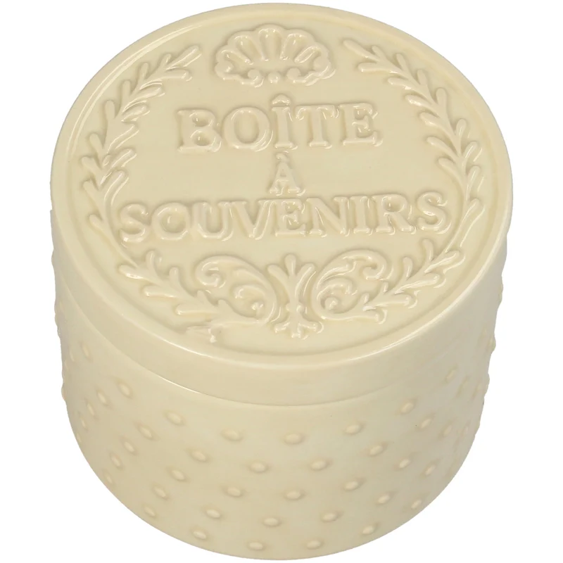 Keepsake Box Boite a Souvenirs Dolomite Ivory 10x10x8cm