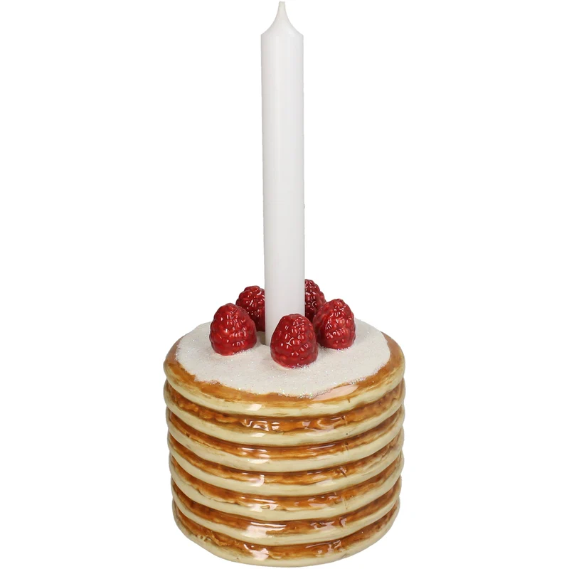Candle Stick Pancake Raspberry Dolomite Brown 13x13x13cm