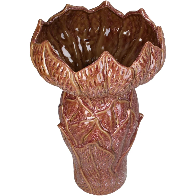 Vase Stoneware Brown 20.5x20.5x33cm