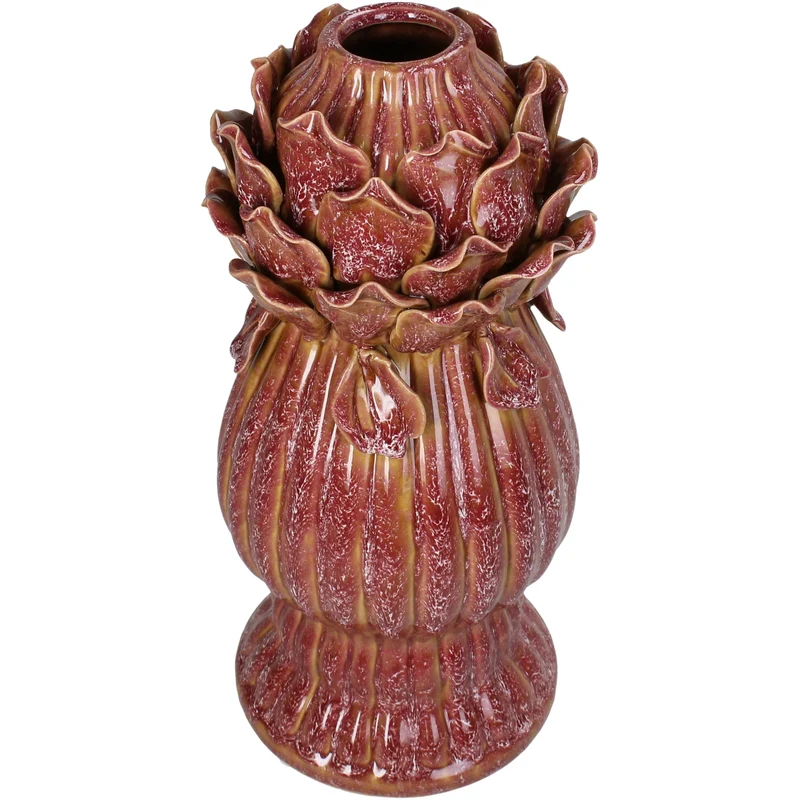 Vase Stoneware Brown 14x14x30.5cm