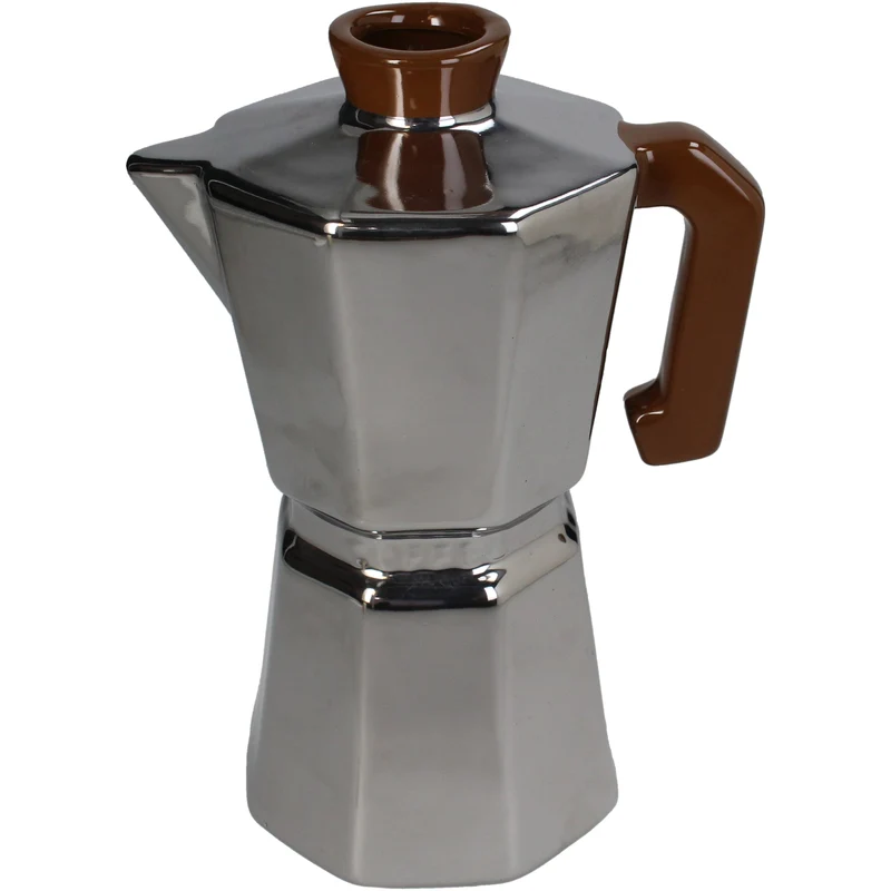 Vase Percolator Fine Earthenware Silver 17.5x11.5x25cm