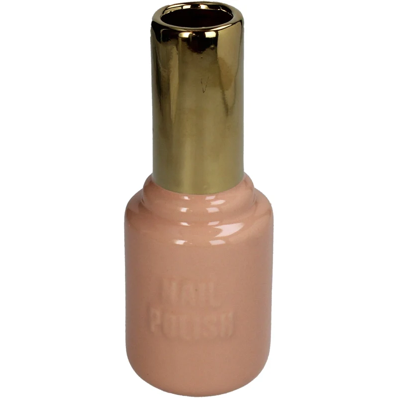 Vase Nail Polish Fine Earthenware Pink 7x7x18.5cm