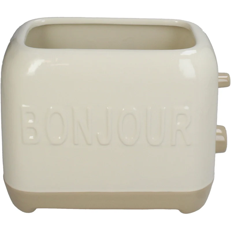 Planter Toaster Fine Earthenware Ivory 22.6x13x17cm